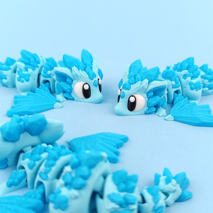 Dragón de Cristal Glaciar - Fidget Articulado 3D