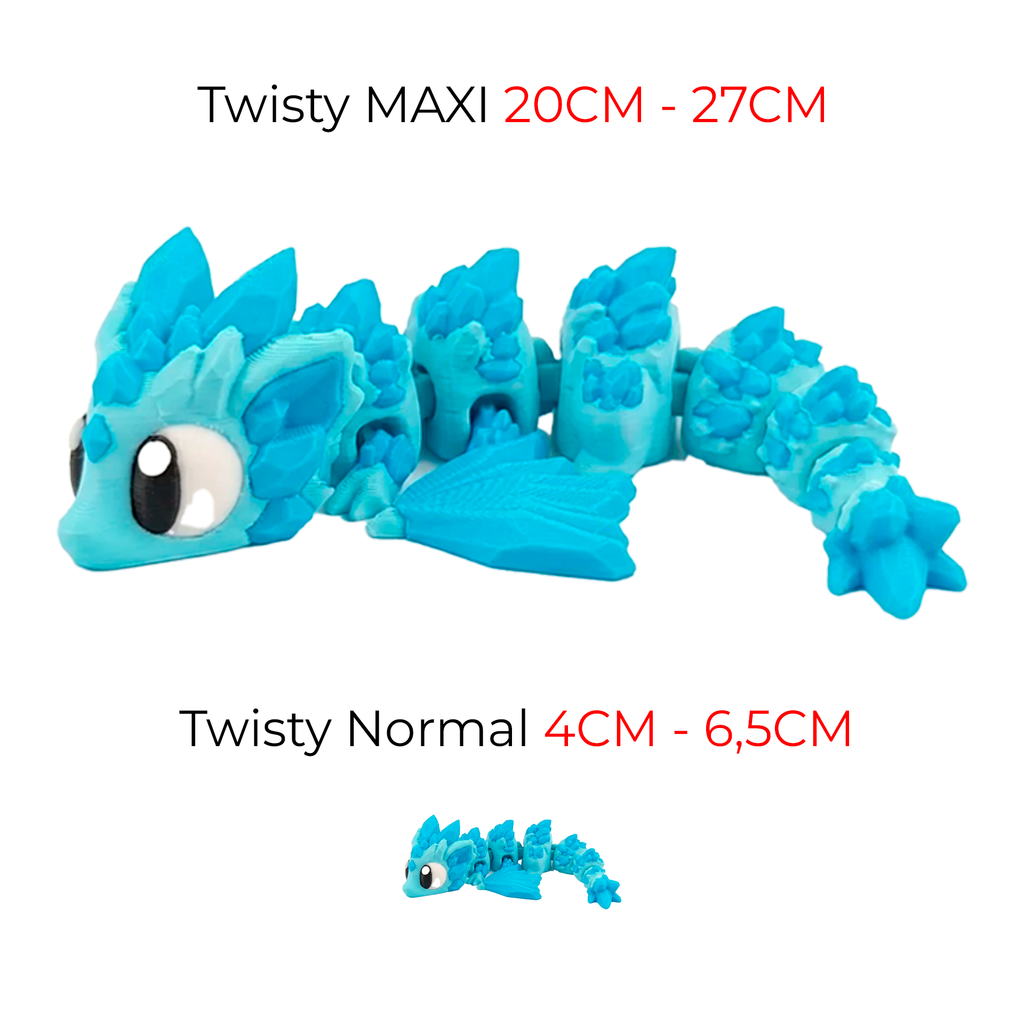 Dragon glaciar- Mega Twisty Fidget Articulado 3D
