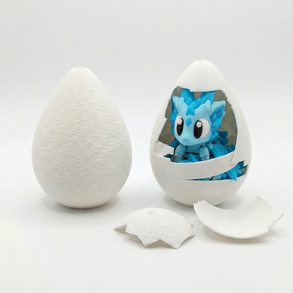 Dragón de Cristal Glaciar - Fidget Articulado 3D