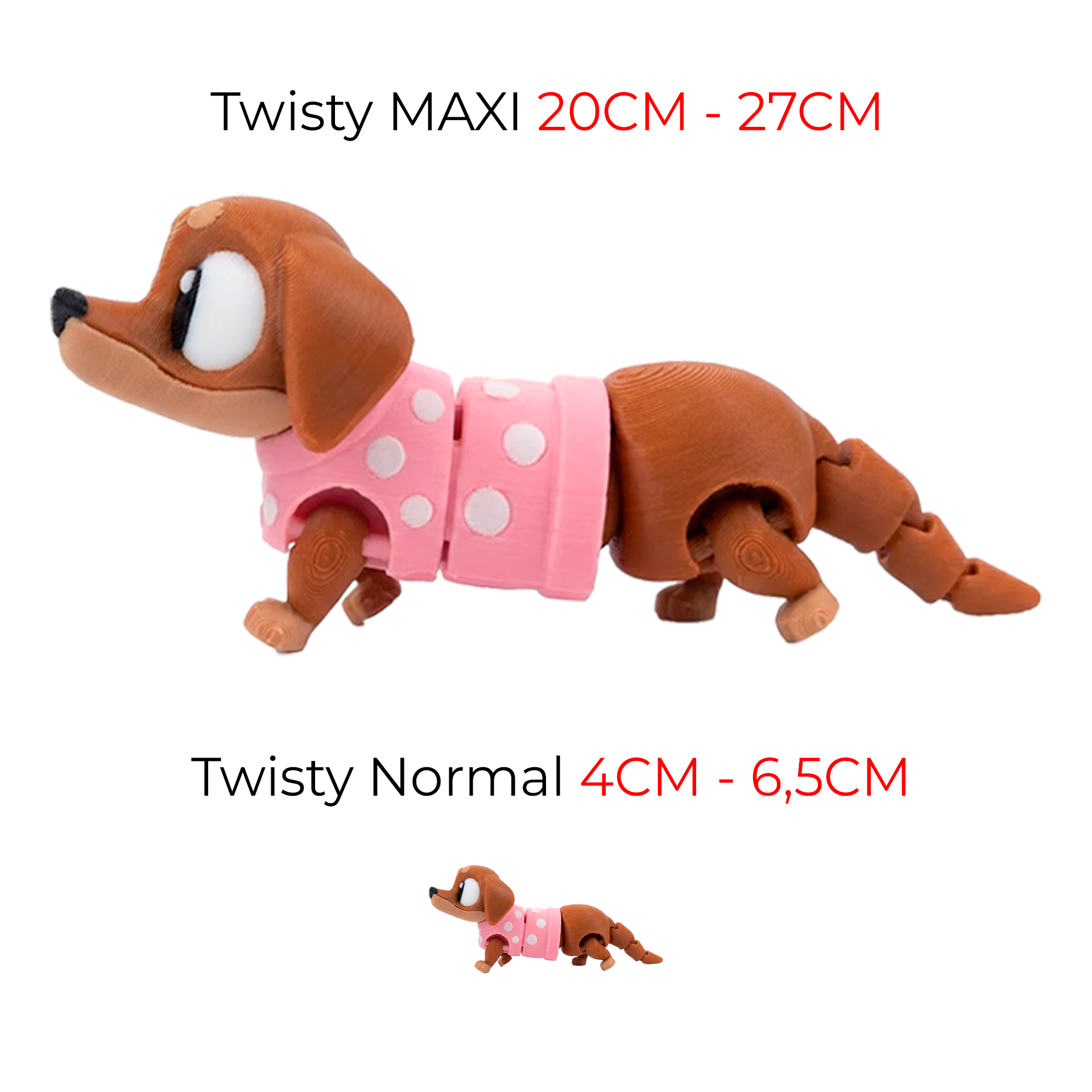 Perrito Salchicha- Mega Twisty Fidget Articulado 3D