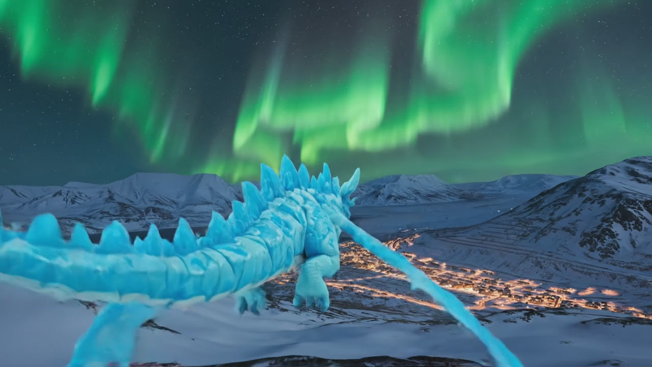 Dragón de Cristal Glaciar - Fidget Articulado 3D